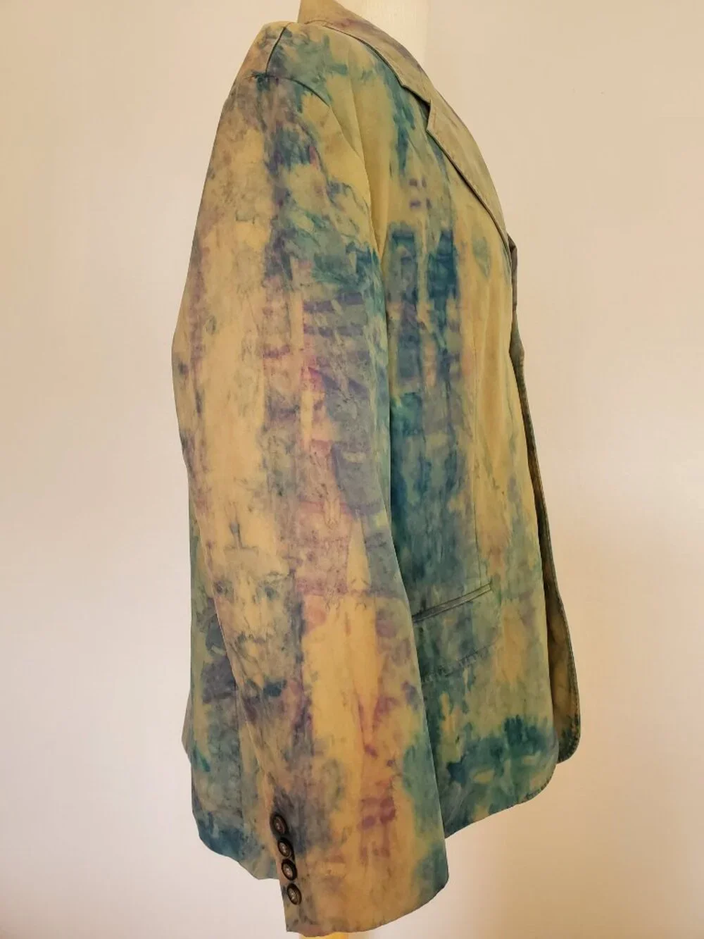 Cotton Blazer sports Coat jacket tie dyed green khaki beige tan gray blue XL 44